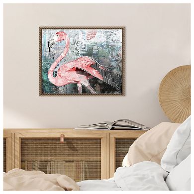 Pop Art - Flamingo by Inner circle Framed Canvas Wall Art Print