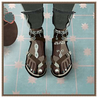 Turquoise Foot by Emel Tunaboylu Framed Canvas Wall Art Print