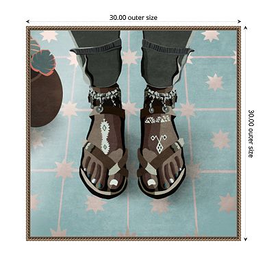 Turquoise Foot by Emel Tunaboylu Framed Canvas Wall Art Print