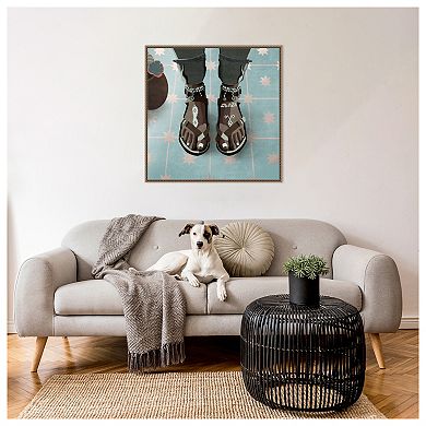 Turquoise Foot by Emel Tunaboylu Framed Canvas Wall Art Print