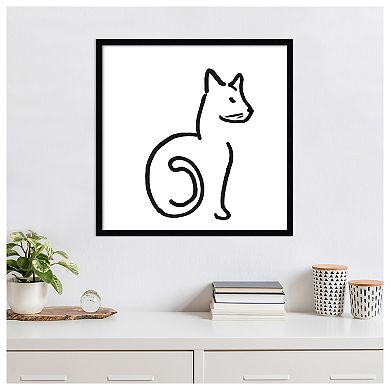 Kitteh II by Alicia Longley Wood Framed Wall Art Print