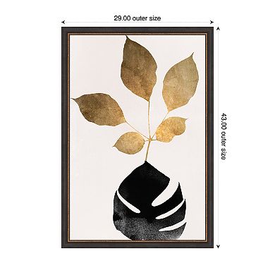 Beige Blossoms by Eins Kubistika Wood Framed Wall Art Print