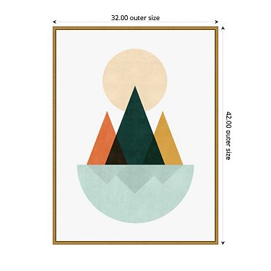 Geometric landscape by Vitor Costa Framed Canvas Wall Art Print