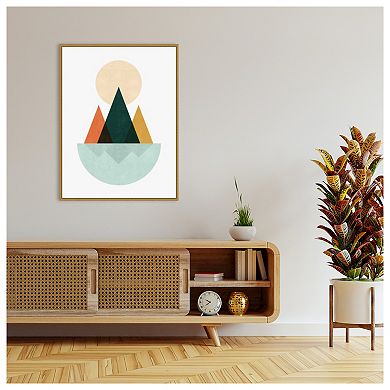 Geometric landscape by Vitor Costa Framed Canvas Wall Art Print