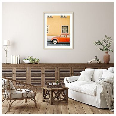Orange Bug by Justine Milton Wood Framed Wall Art Print