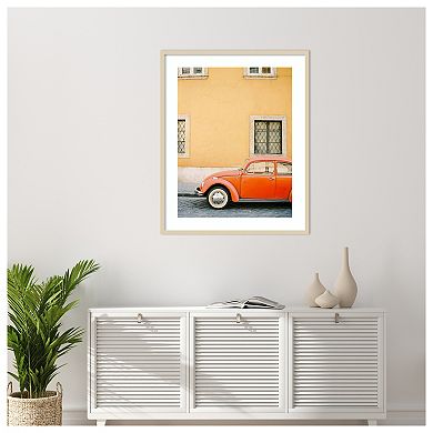 Orange Bug by Justine Milton Wood Framed Wall Art Print
