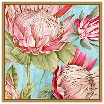 Popping King Protea I by Alex Black Framed Canvas Wall Art Print