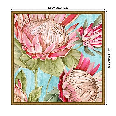 Popping King Protea I by Alex Black Framed Canvas Wall Art Print