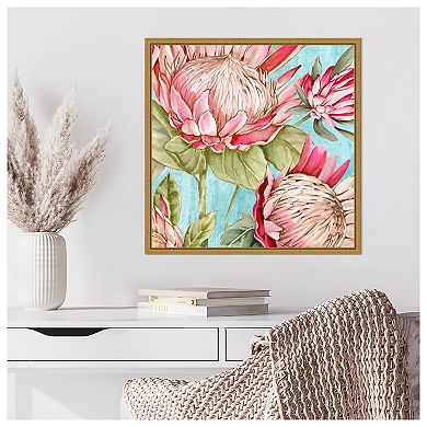 Popping King Protea I by Alex Black Framed Canvas Wall Art Print