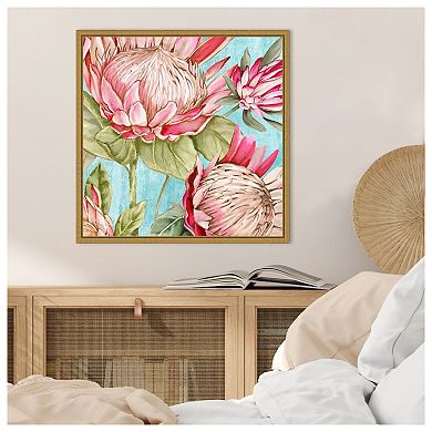 Popping King Protea I by Alex Black Framed Canvas Wall Art Print