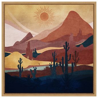 Blue Western Day by Emel Tunaboylu Framed Canvas Wall Art Print