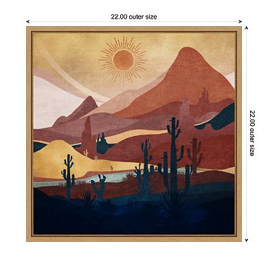 Blue Western Day by Emel Tunaboylu Framed Canvas Wall Art Print