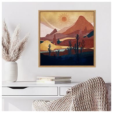 Blue Western Day by Emel Tunaboylu Framed Canvas Wall Art Print