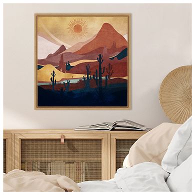 Blue Western Day by Emel Tunaboylu Framed Canvas Wall Art Print