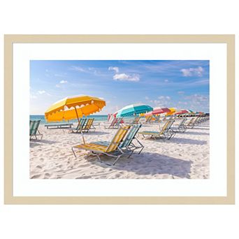 South Beach Miami Beach Chairs II by Richard Silver Wood Framed Wall Art Print