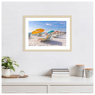 South Beach Miami Beach Chairs II by Richard Silver Wood Framed Wall Art Print
