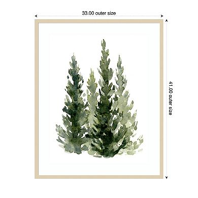 Simple Evergreens II by Emma Caroline Wood Framed Wall Art Print