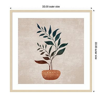 Double Branches in a Vase by Emel Tunaboylu Wood Framed Wall Art Print