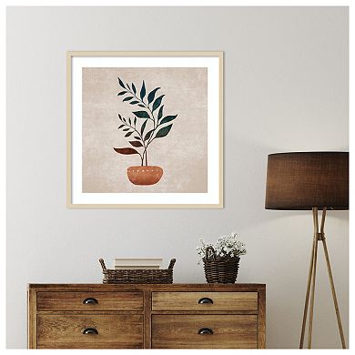 Double Branches in a Vase by Emel Tunaboylu Wood Framed Wall Art Print