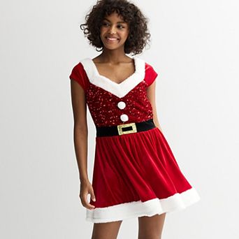 Women's Born Famous Short Sleeve Santa Sweater Dress