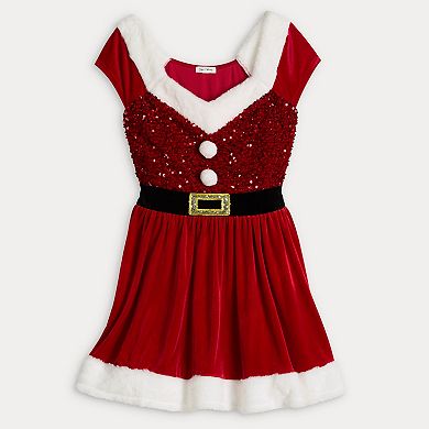 Women's Born Famous Short Sleeve Santa Sweater Dress