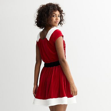 Women's Born Famous Short Sleeve Santa Sweater Dress