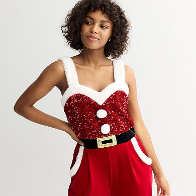 Women's Born Famous Sequin Santa Jumpsuit