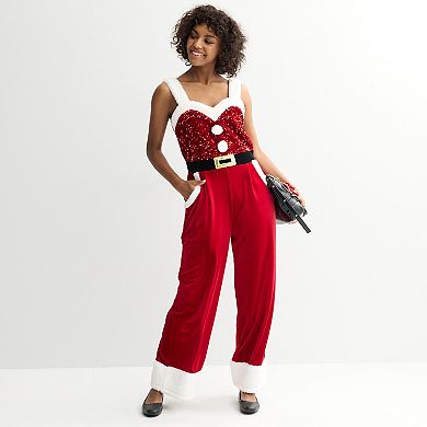 Women's Born Famous Sequin Santa Jumpsuit