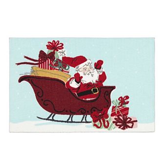 St. Nicholas Square® Santa Sleigh Holiday 19.5" x 30" Throw Rug