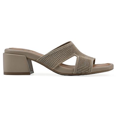 White Mountain Milled Women's Block Heeled Sandals