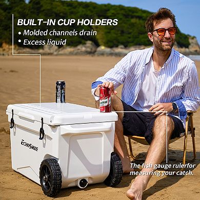 EchoSmile 60 qt. Rotomolded Cooler in White