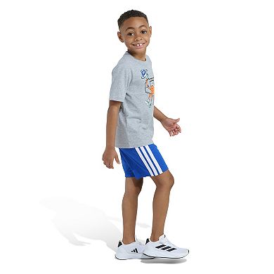 Boys 4-7 adidas 2-pc. Short Sleeve Graphic Tee & 3-Stripe Shorts Set