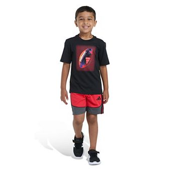 Boys 4-7 adidas 2 pc Short Sleeve Tee & Elastic Waistband Short Set
