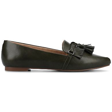 Journee Jannah Women's Pointed Toe Tassel Loafer Flats In Regular & Wide Width