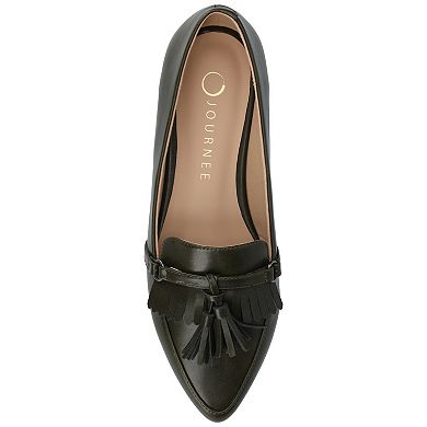 Journee Jannah Women's Pointed Toe Tassel Loafer Flats In Regular & Wide Width