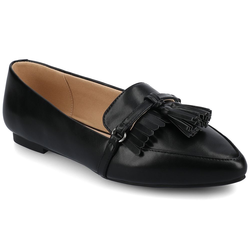 Journee Jannah Women's Pointed Toe Tassel Loafer Flats in Regular