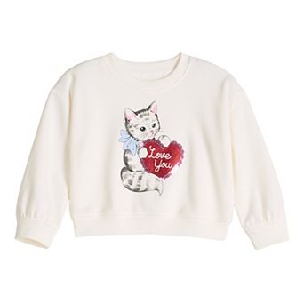 Baby & Toddler Jumping Beans® Embellished Crew Sweatshirt with Cat Graphic