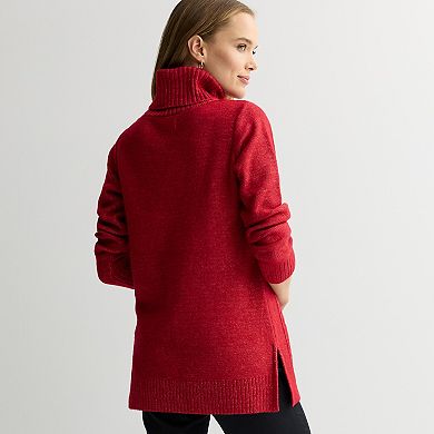 Women's Croft & Barrow® Chevron Cable Tunic Sweater