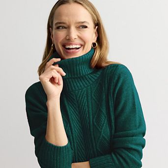 Women's Croft & Barrow® Chevron Cable Tunic Sweater