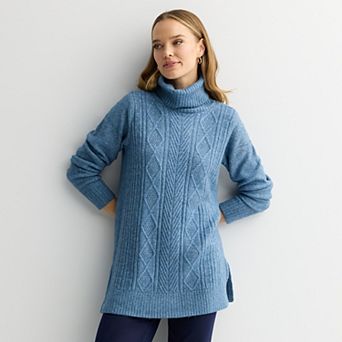 Women's Croft & Barrow® Chevron Cable Tunic Sweater