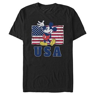 Disney's Mickey Mouse USA American Flag Men's Graphic Tee