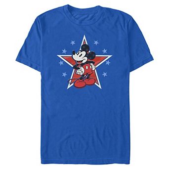 Disney's Mickey Mouse Red, White & Blue Stars Americana Men's Graphic Tee