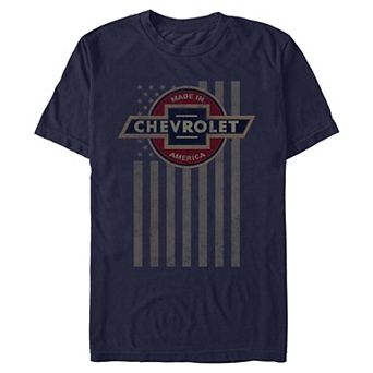 Men's Chevrolet Made In America USA Flag Backdrop Graphic Tee