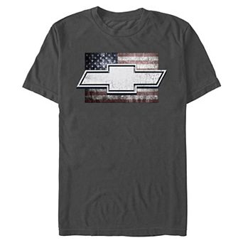 Men's Chevrolet Symbol American Flag Backdrop Graphic Tee