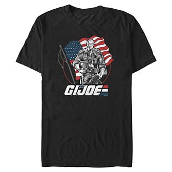 Men's G.I. Joe American Flag Backdrop Americana Graphic Tee