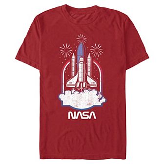 Men's NASA Space Shuttle Fireworks Display Graphic Tee