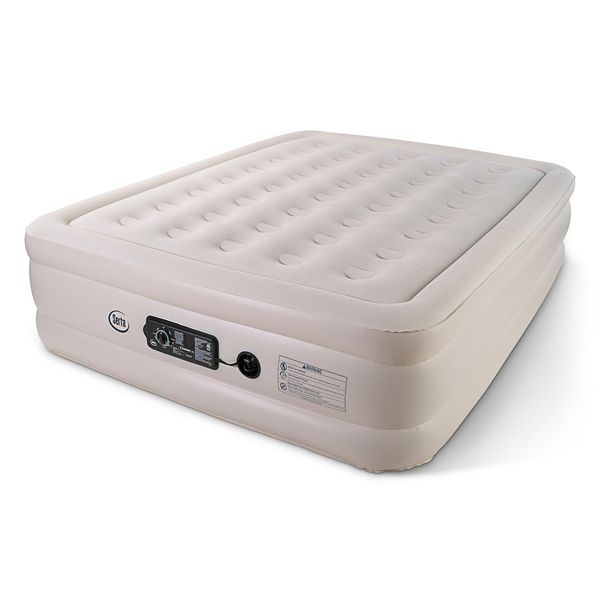 Serta® 18-inch Raised Air Mattress with Neverflat Pump - Brown (QUEEN)