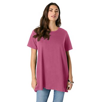 Roaman's Women's Plus Size Lace Back Swing Ultimate Tee