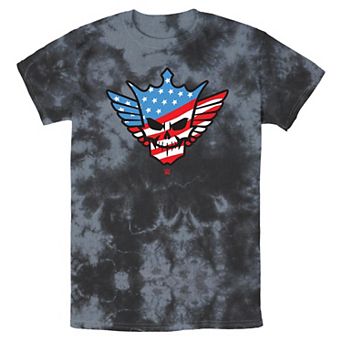 Men's WWE Cody Rhodes USA Flag Print Badge Bombard Wash Graphic Tee