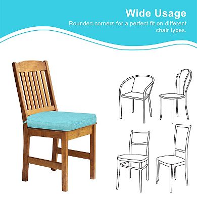 Aoodor 2-Pack Solid Waterproof Outdoor Patio Seat Cushion, Dining Chair Cushions with Ties-18 x 19in
